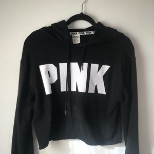 Pink Cropped Hoodie